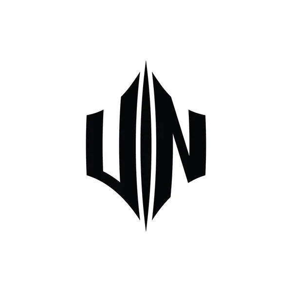 Letter Logo Monogram Hexagon Diamant Form Med Piercing Stil Design — Stockfoto
