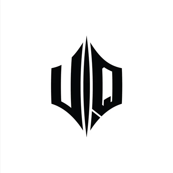 Harfi Logo Monogram Altıgen Elmas Şekilli Piercing Stili Tasarım Şablonu — Stok fotoğraf