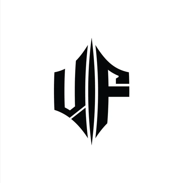 VF Letter Logo monogram hexagon diamond shape with piercing style design template