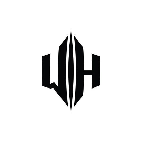 Літера Логотип Монограма Шестикутника Алмазної Форми Шаблоном Дизайну Стилю Пірсингу — стокове фото