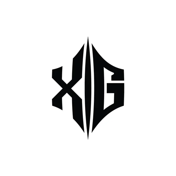 XG Letter Logo monogram hexagon diamond shape with piercing style design template