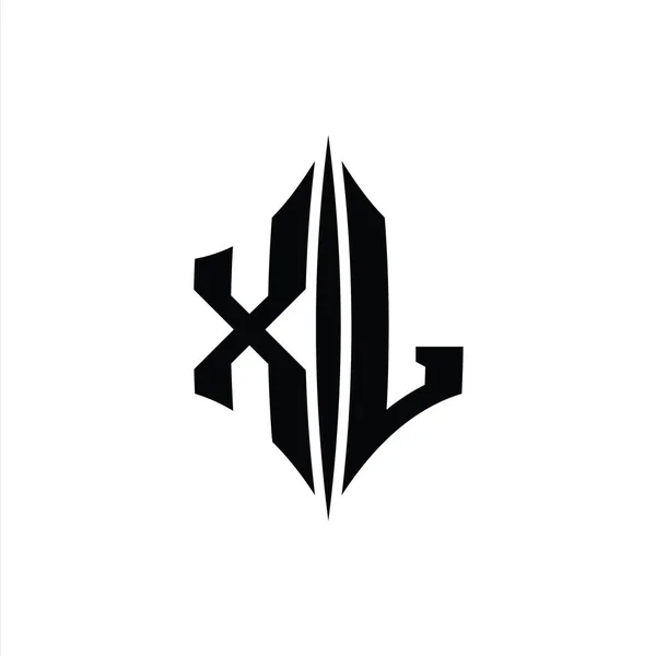 Carta Logo Monograma Hexágono Forma Diamante Com Modelo Design Estilo — Fotografia de Stock