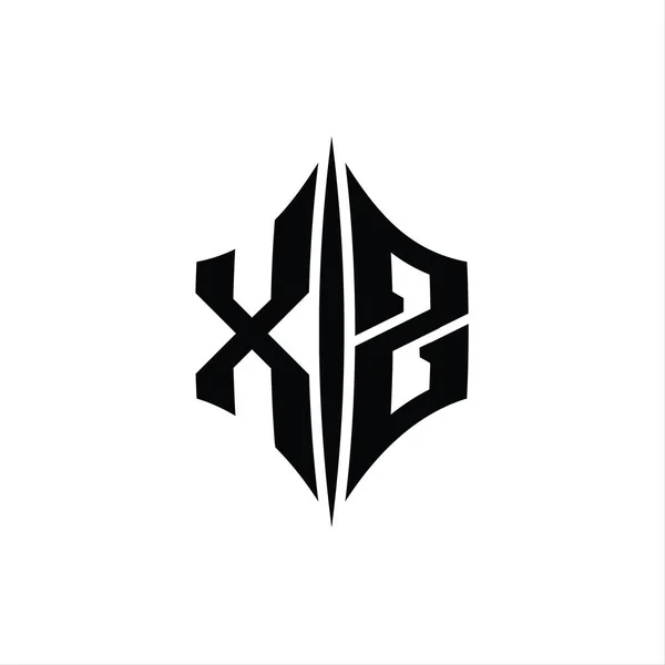 List Logo Monogram Sześciokąt Diament Kształt Przekłuwającym Stylu Szablon Projektu — Zdjęcie stockowe