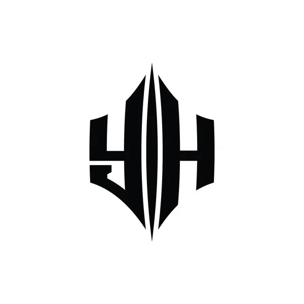 Huruf Logo Monogram Bentuk Berlian Heksagon Dengan Templat Desain Gaya — Stok Foto