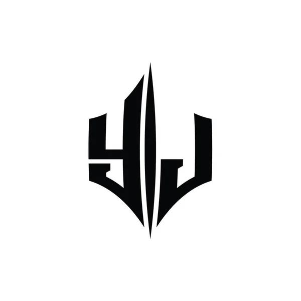 Huruf Logo Monogram Berbentuk Berlian Heksagon Dengan Templat Desain Gaya — Stok Foto