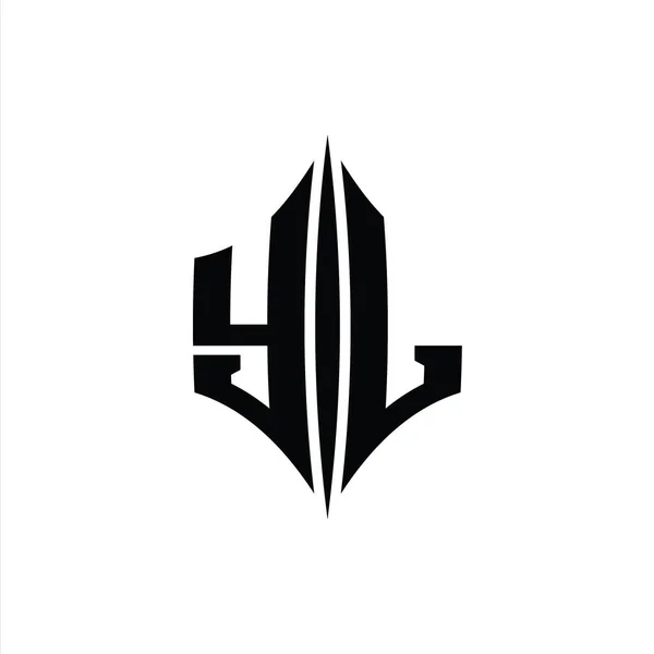 Letter Logo Monogram Sekskantete Diamantform Med Mal Piercing Design – stockfoto