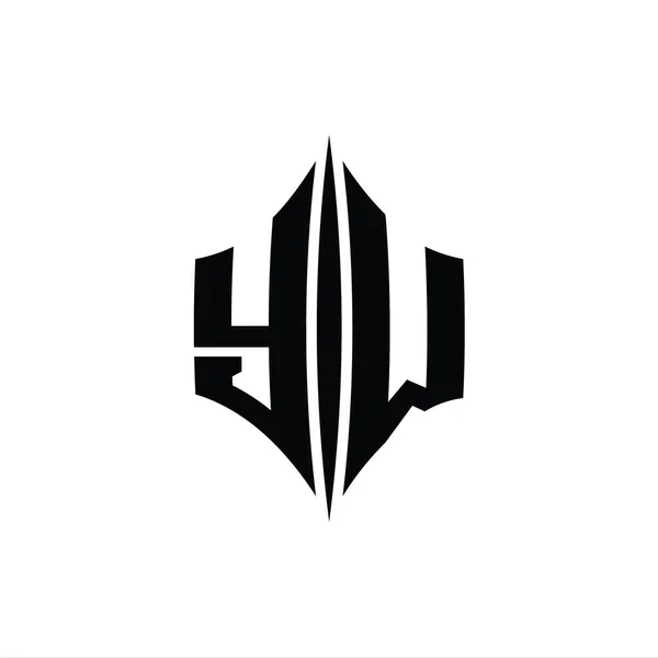 Harf Logosu Monogram Altıgen Elmas Şekilli Piercing Stili Tasarım Şablonu — Stok fotoğraf