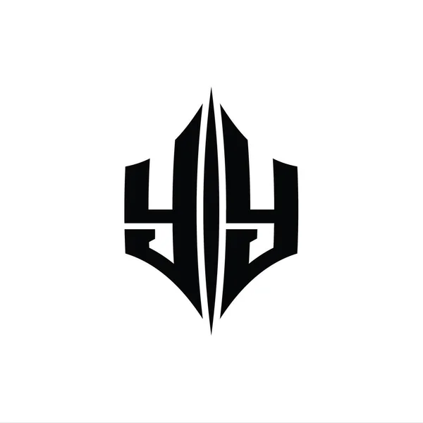 YY Letter Logo monogram hexagon diamond shape with piercing style design template