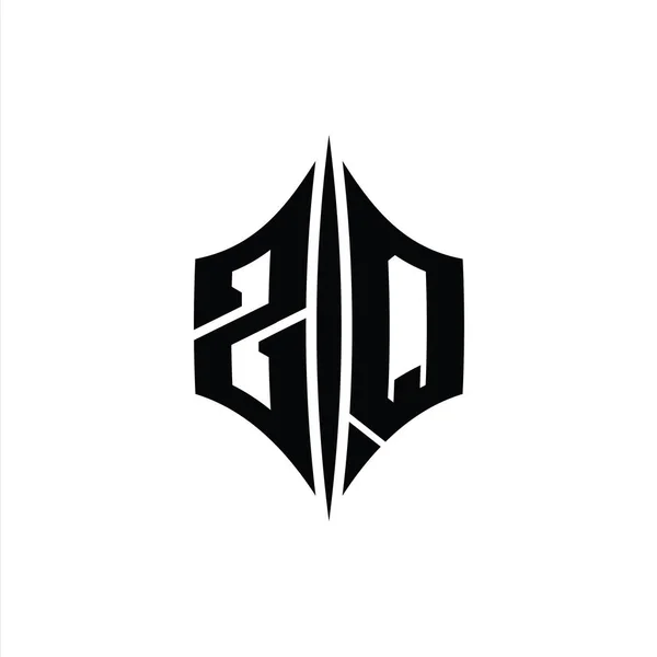 Brev Logotyp Monogram Hexagon Diamant Form Med Piercing Stil Design — Stockfoto