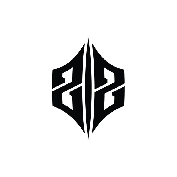 List Logo Monogram Sześciokąt Diament Kształt Przekłuwania Stylu Szablon Projektu — Zdjęcie stockowe