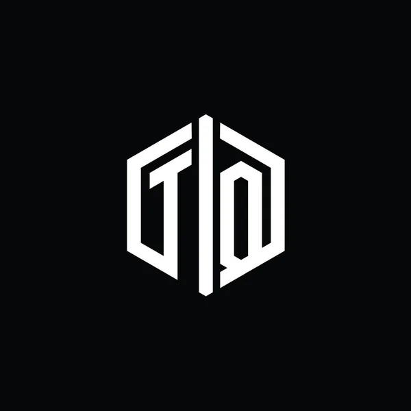 Логотип Логотипа Шестиугольной Формой Контура Шаблоном Дизайна Контура — стоковое фото