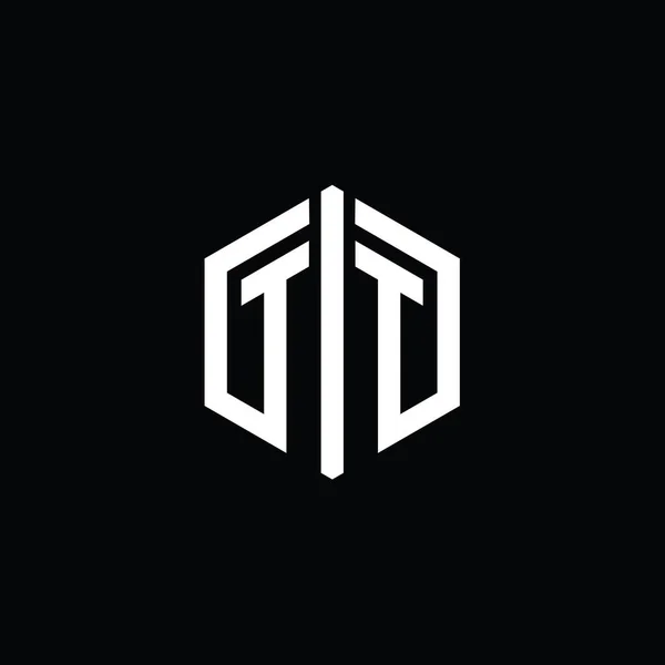 Логотип Логотип Монограммы Шестиугольника Шаблоном Контура Соединения — стоковое фото
