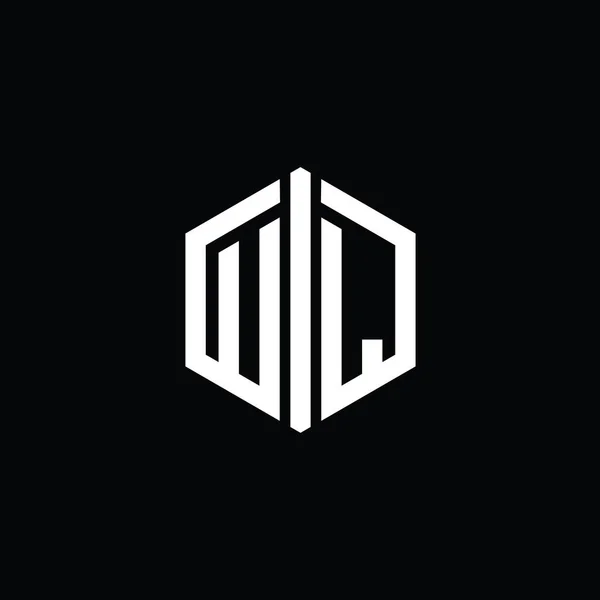 Letter Logo Monogramm Sechseck Form Mit Verbindungsumriss Stil Design Vorlage — Stockfoto