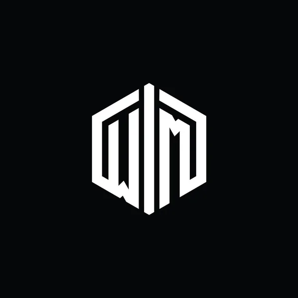 Монограмма Логотипа Шестиугольной Формой Контура — стоковое фото