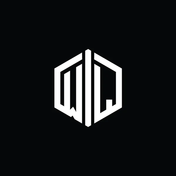 Letter Logo Monogramm Sechseck Form Mit Verbinden Umriss Stil Design — Stockfoto