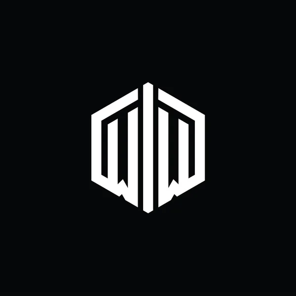 Форма Шестиугольника Логотипом Letter Logo Шаблоном Дизайна Контура — стоковое фото