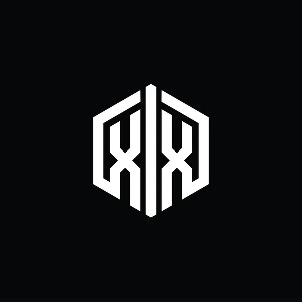 Буква Логотип Шестиугольник Формы Соединить Очертания Стиль Шаблона — стоковое фото
