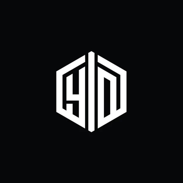 Монограмма Логотипа Шестиугольной Формой Контура Шаблоном Дизайна Контура — стоковое фото