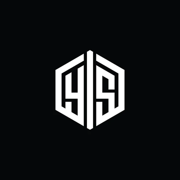 Bentuk Heksagon Logo Letter Logo Dengan Templat Desain Gaya Tersambung — Stok Foto