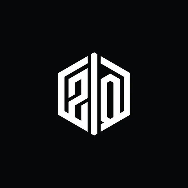 Логотип Буквы Шестиугольник Шаблоном Контура Контура — стоковое фото