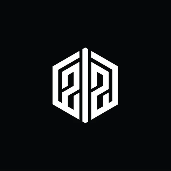 List Logo Monogram Kształt Sześciokąta Konturu Stylem Stylistycznym Szablon Projektu — Zdjęcie stockowe