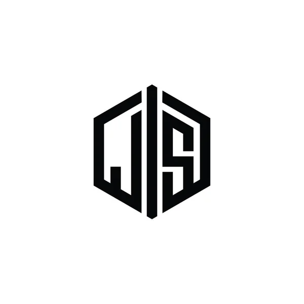 Letter Logo Monogram Altıgen Şekli Ana Hatlı Biçim Tasarım Şablonu — Stok fotoğraf