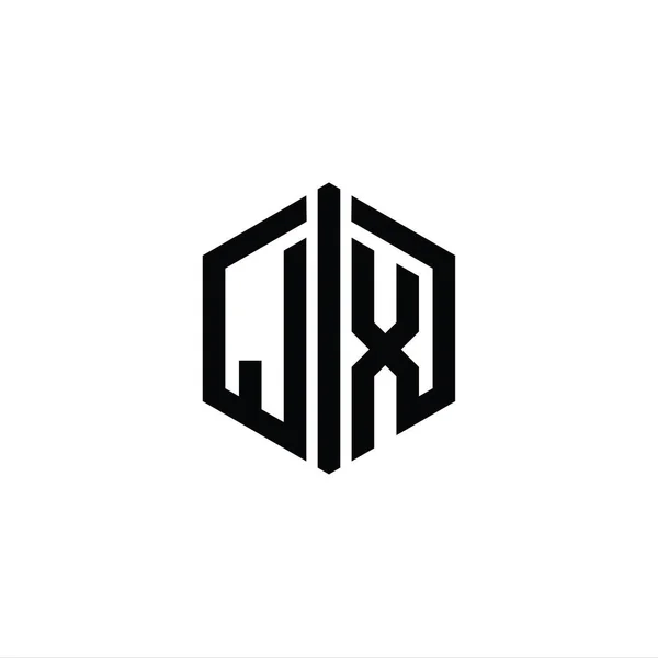 Логотип Letter Шестиугольной Формой Контура Шаблоном Дизайна Контура — стоковое фото
