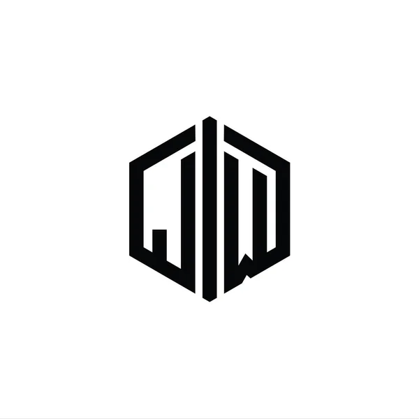 Монограмма Логотипа Шестиугольной Формой Контура — стоковое фото