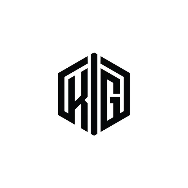 Letter Logo Monogramm Sechseckform Mit Verbinden Umriss Stil Design Vorlage — Stockfoto