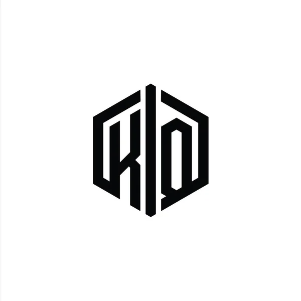 Логотип Логотипа Шестиугольной Формой Контура Шаблоном Дизайна Контура — стоковое фото
