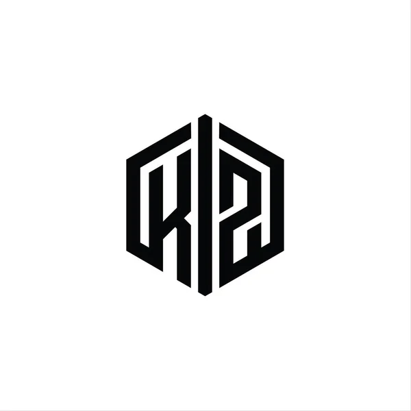 Lettera Logo Monogramma Forma Esagonale Con Collegare Modello Design Stile — Foto Stock