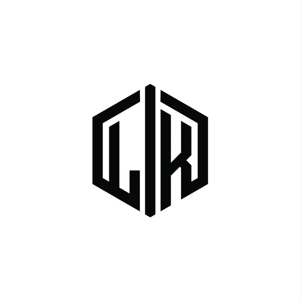 Letter Logo Monogram 六角形の形とコネクトアウトラインスタイルデザインテンプレート — ストック写真