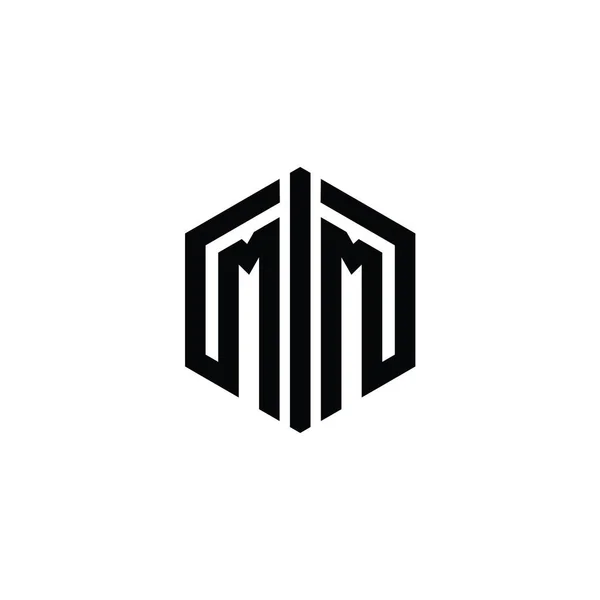 Letter Λογότυπο Μονόγραμμα Εξάγωνο Σχήμα Σύνδεση Περίγραμμα Πρότυπο Σχεδιασμού Στυλ — Φωτογραφία Αρχείου