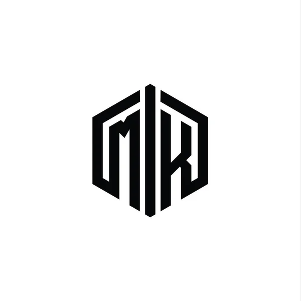 Літера Логотип Форма Монограми Шестикутника Шаблоном Дизайну Стилю Єднання — стокове фото