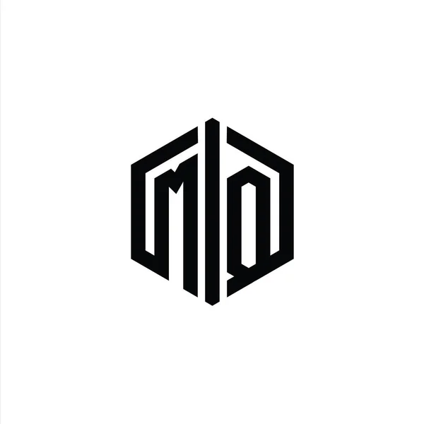 Letter Logo Bentuk Monogram Hexagon Dengan Templat Desain Gaya Tersambung — Stok Foto
