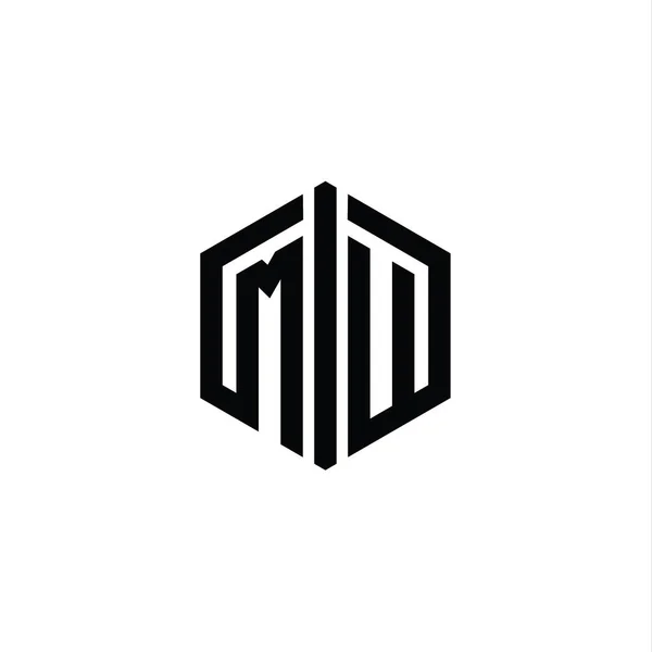 Bağlantı Biçimi Biçim Şablonu Ile Harfi Logo Monogram Altıgen Şekli — Stok fotoğraf