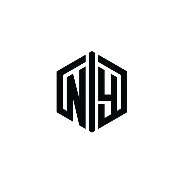 Нью Йоркська Літера Форма Логотипу Монограми Шестикутника Шаблоном Дизайну Стилю — стокове фото