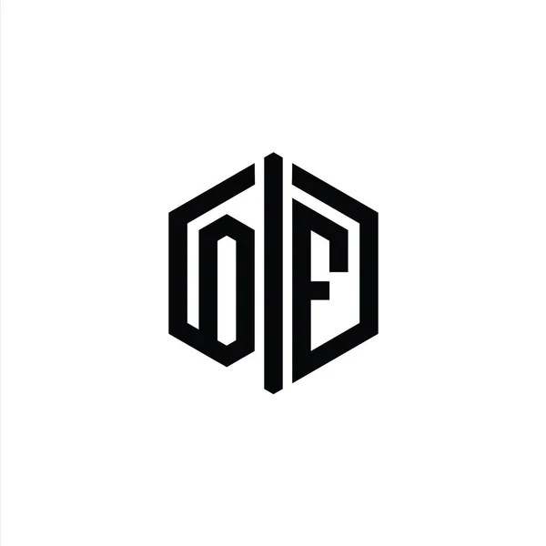 Монограмма Логотипа Шестиугольника Шаблоном Контура Контура — стоковое фото