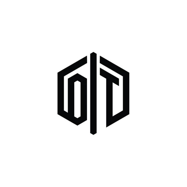 Letter Logo Bentuk Monogram Hexagon Dengan Templat Desain Gaya Tersambung — Stok Foto