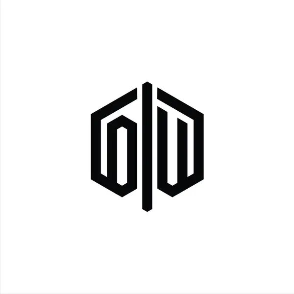 Bentuk Monxagon Logo Letter Logo Dengan Templat Desain Gaya Sambungan — Stok Foto