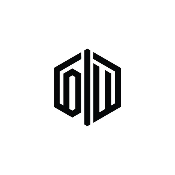 Bentuk Monxagon Logo Letter Logo Dengan Templat Desain Gaya Tersambung — Stok Foto