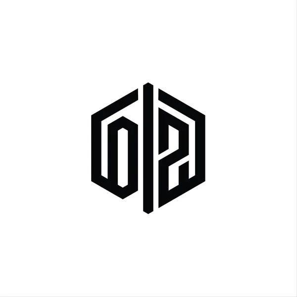 Letter Logotyp Monogram Hexagon Form Med Ansluta Kontur Stil Design — Stockfoto