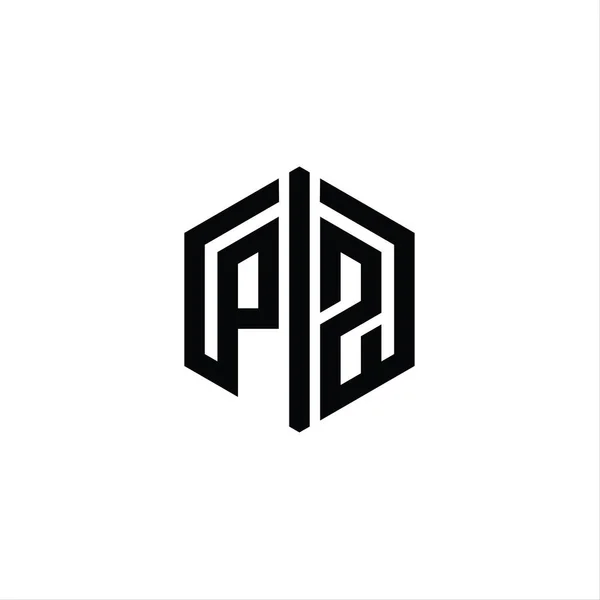Форма Шестиугольника Логотипом Letter Logo Шаблоном Дизайна Контура — стоковое фото