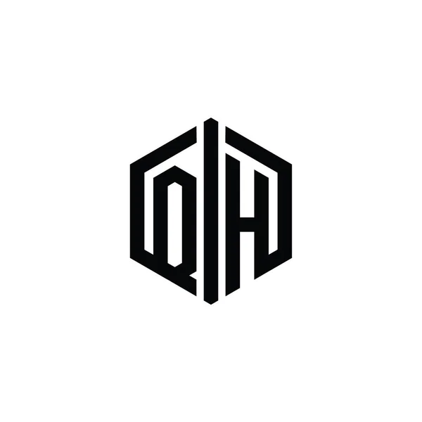 Carta Logo Monograma Forma Hexágono Com Conectar Modelo Design Estilo — Fotografia de Stock