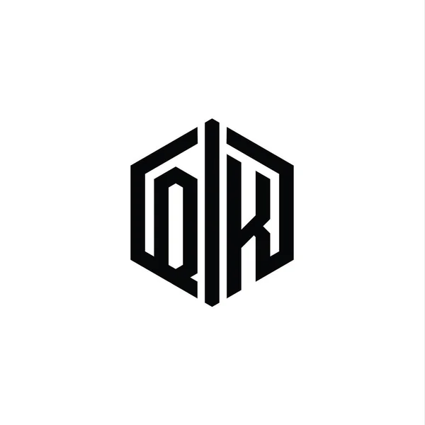 Bentuk Monxagon Logo Huruf Bentuk Monogram Dengan Templat Desain Gaya — Stok Foto