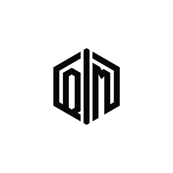 Letter Logo Monograma Forma Hexágono Com Modelo Design Estilo Contorno — Fotografia de Stock