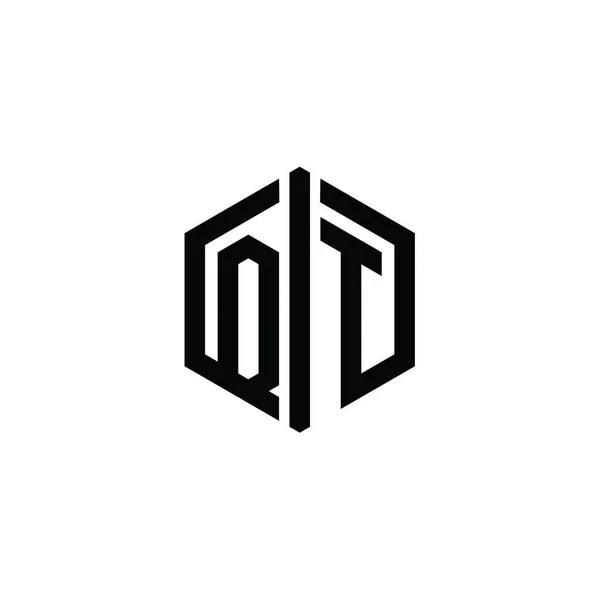 Letter Λογότυπο Μονόγραμμα Εξάγωνο Σχήμα Σύνδεση Περίγραμμα Στυλ Πρότυπο Σχεδιασμού — Φωτογραφία Αρχείου
