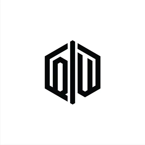 Betű Logo Monogram Hatszög Alakú Csatlakoztassa Körvonalas Stílus Design Sablon — Stock Fotó