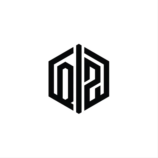 Logo Monogram Hexagon 디자인 템플릿 — 스톡 사진