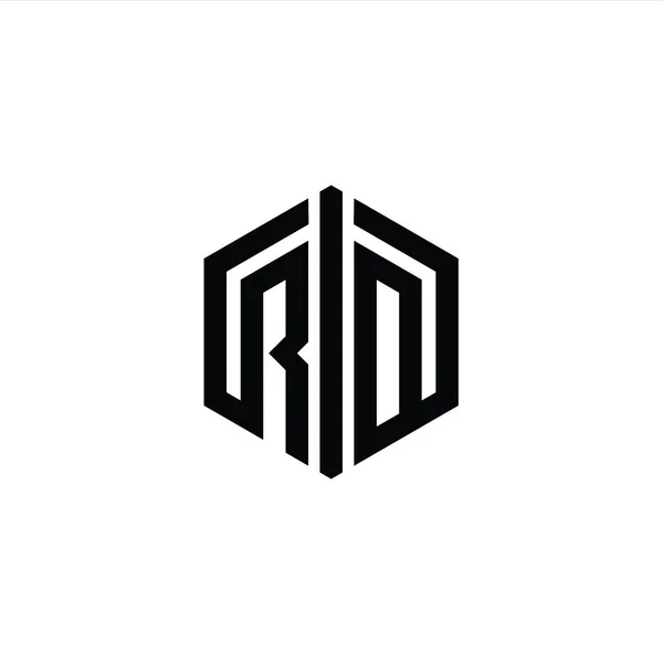 Letter Logo Monogramm Sechseck Form Mit Verbinden Umriss Stil Design — Stockfoto